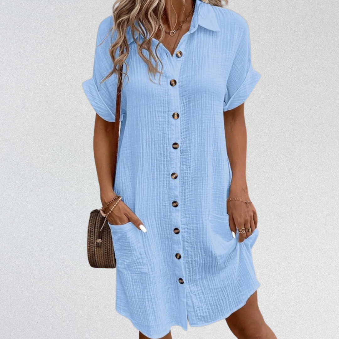 Liora | Lockeres Hemdkleid aus Baumwolle