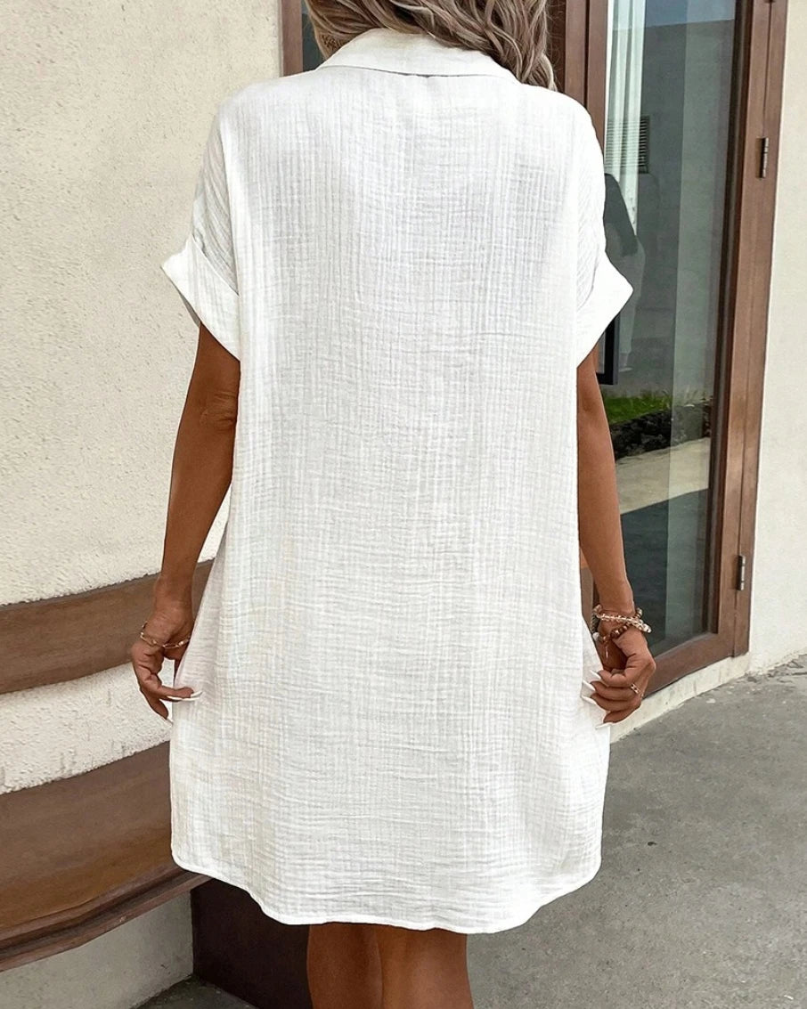 Liora | Lockeres Hemdkleid aus Baumwolle