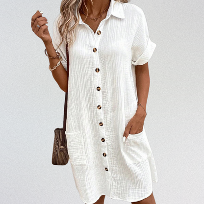 Liora | Lockeres Hemdkleid aus Baumwolle