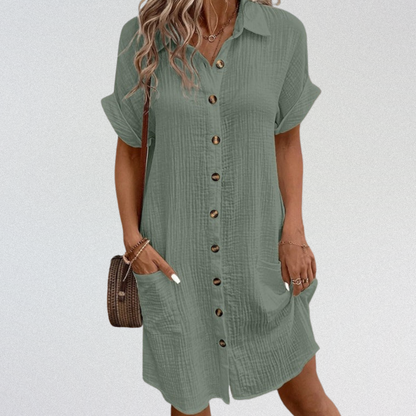 Liora | Lockeres Hemdkleid aus Baumwolle