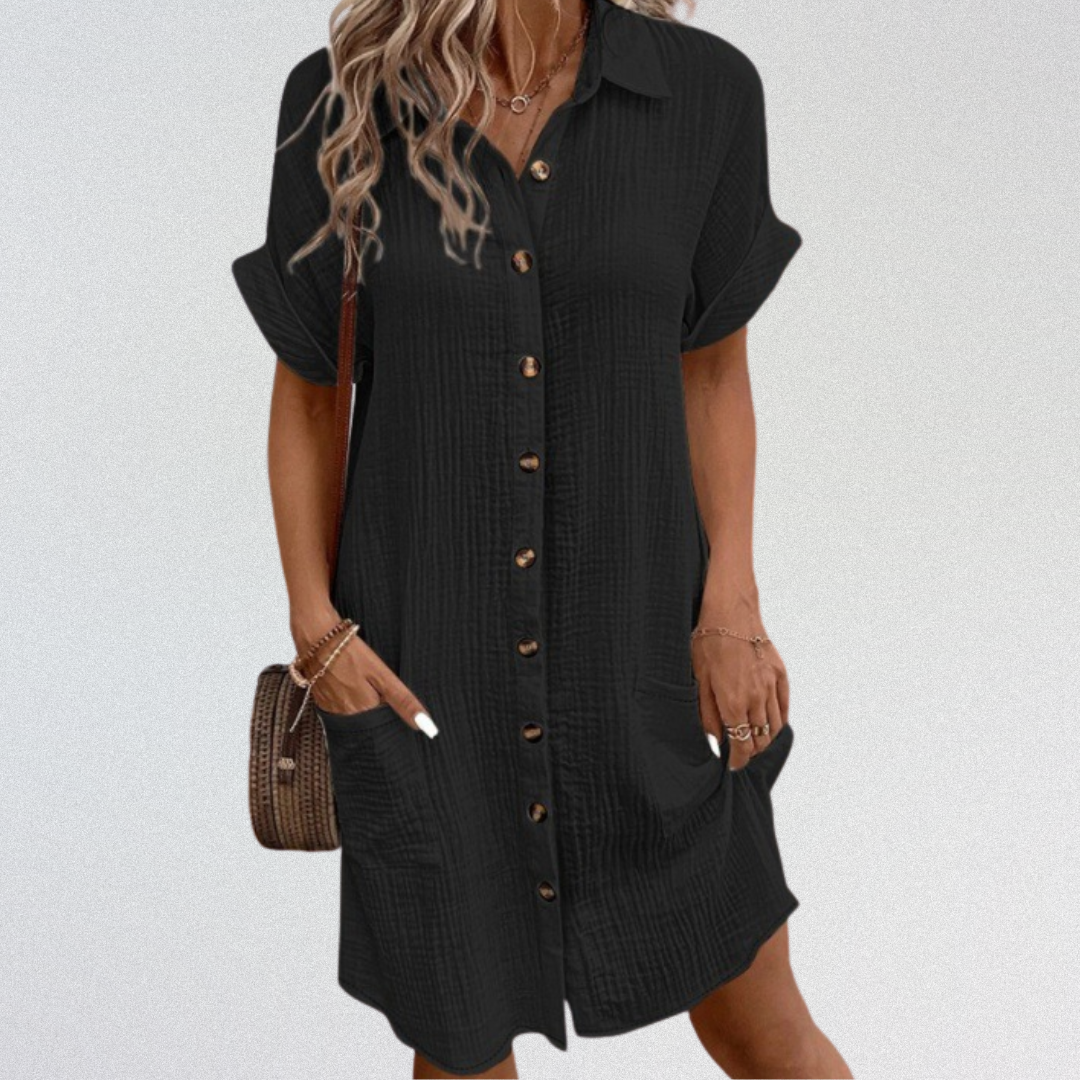 Liora | Lockeres Hemdkleid aus Baumwolle