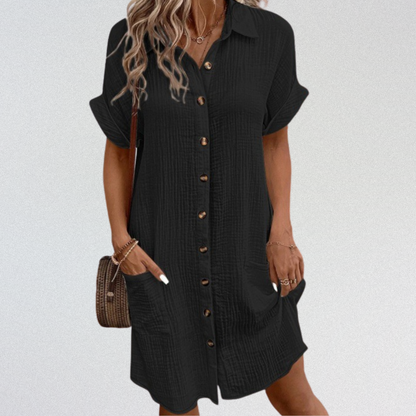 Liora | Lockeres Hemdkleid aus Baumwolle